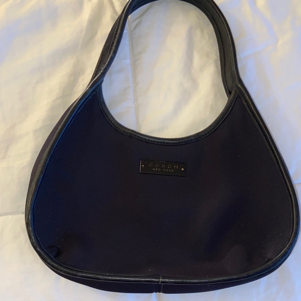 Coach Black Shoulder Hobo Bag with Logo Plaque